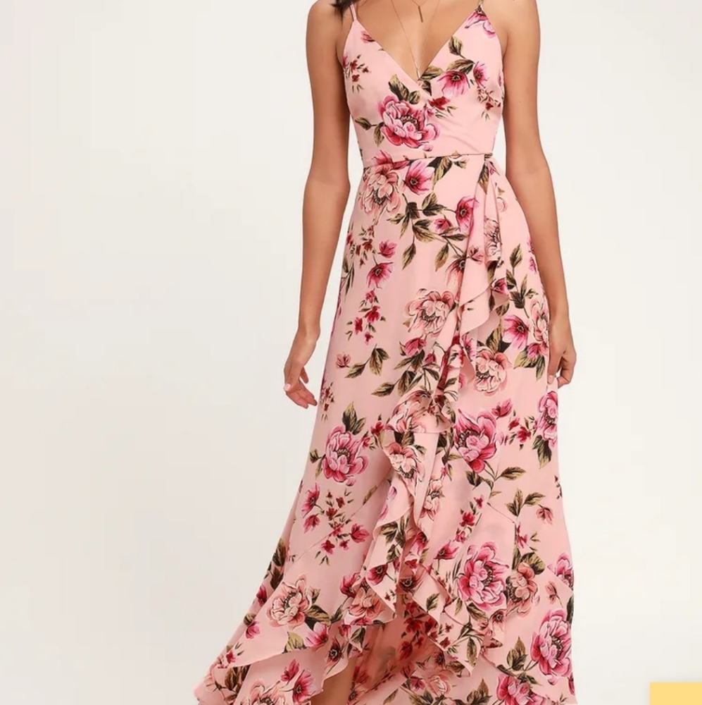 Lulus Bodacious Bella Blush Pink Floral Print Maxi
